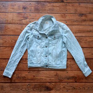 MUDD Jean Jacket Women's Size Medium Light Wash Mild Distress